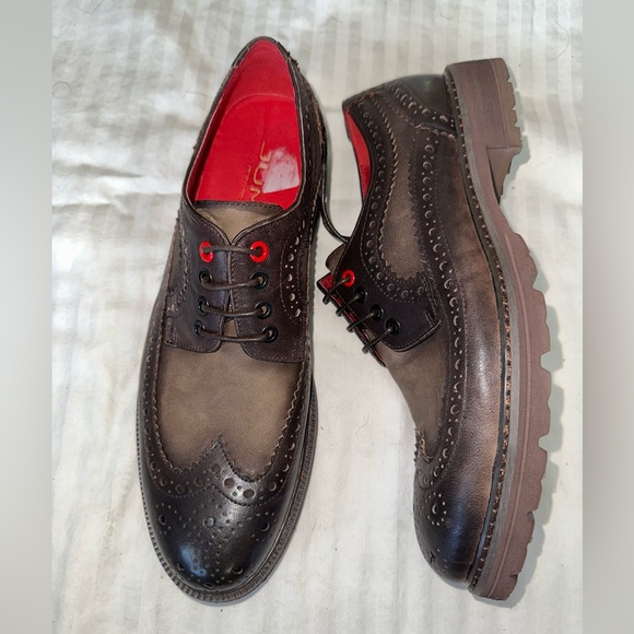 BRAND NEW Jump 22004M-087 Bleecker Brown Leather Wingtip Oxfords Size 10 M - Picture 3 of 5